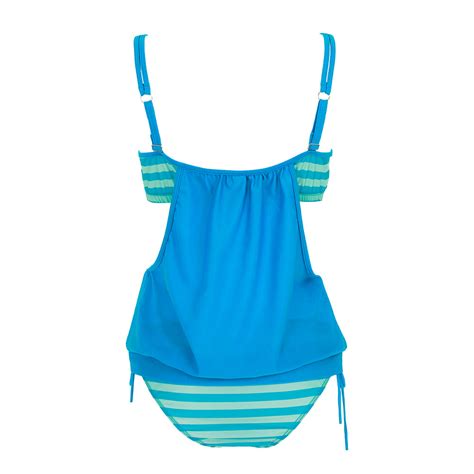 Swimwear Women Sexy Stripe Swimsuit Bikini Bathing Suit Sky Blue On