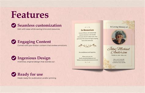 Multicolour Obituary Program Full Page Bi-Fold Template in Word, PSD, Illustrator - Download ...