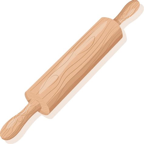 Wooden Rolling Pin Vector Illustration Vector Art At Vecteezy