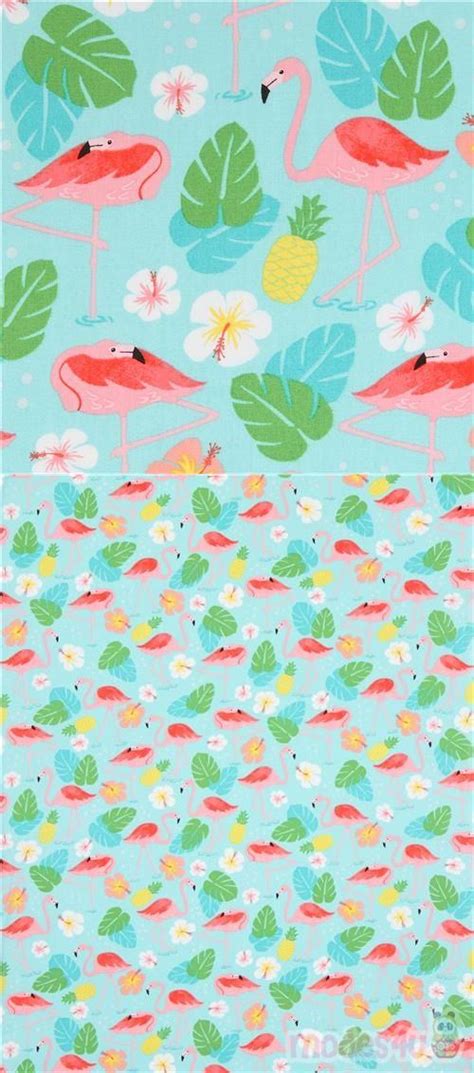 Robert Kaufman Turquoise Creations Kawaii Flamingos Roses Tissue