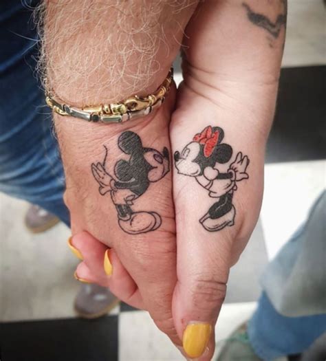 19 Tattoo Couple Disney Matching Couple Tattoos Love Mickey Tattoo