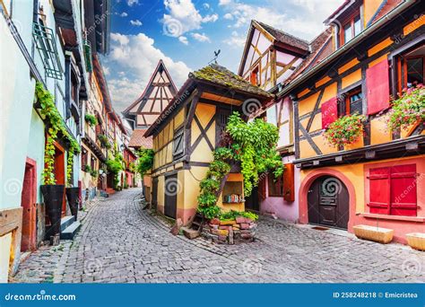 Eguisheim France Most Beautiful Villages Of Alsace Stock Photo