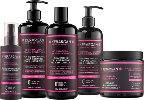 Kerargan Keratin Shampoo Conditioner Mask Serum And Leave In Kit