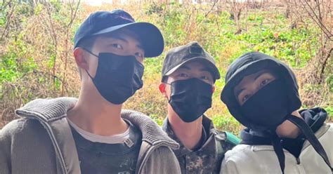 Jin Shares Photos With BTS Members After RM And V Start Military