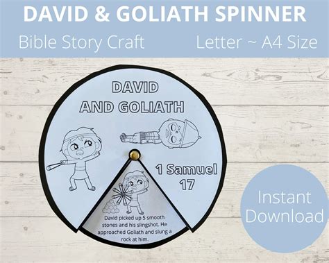 David And Goliath Sunday School Craft Bible Story Activities Bible Coloring Page Printable