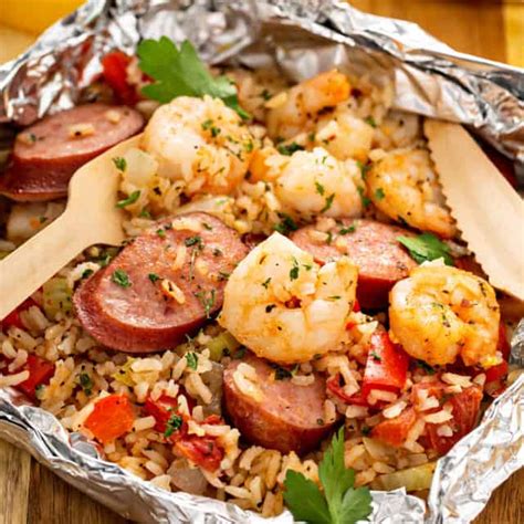 Jambalaya Foil Packets Oven Grill Campfire Belly Full