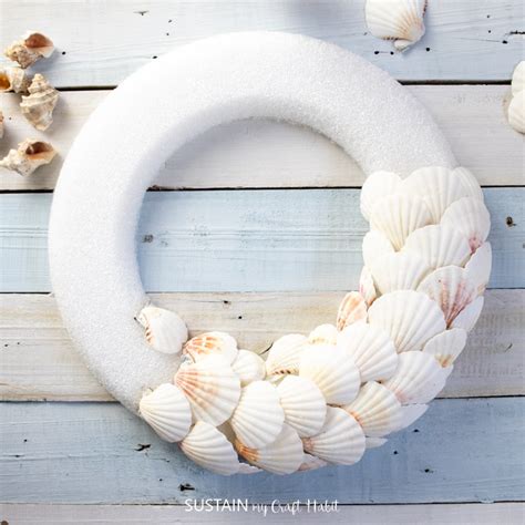 Beautiful DIY Seashell Wreath Sustain My Craft Habit