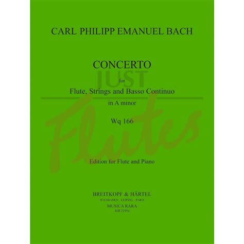 Concerto In A Minor For Flute Strings And Basso Continuo Wq 166 C P