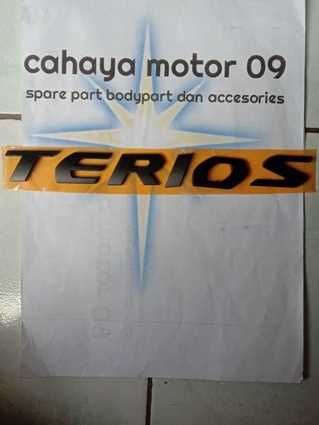 Jual Emblem Tulisan TERIOS Satu Satu Untuk Kap Mesin Warna Hitam Doff