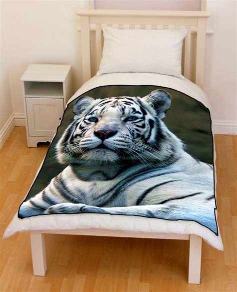 White Bengal Tiger Bedding Throw Fleece Blanket