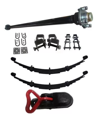 Kit Eixo Feixes 70cm Suspensão Carretinhas Reboque 1200kg