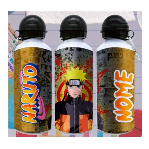 Garrafa Squeeze Agua Naruto Ml Personalizada C Nome Em Promo O