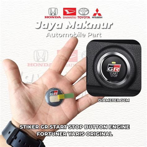 Jual Stiker Gr Start Stop Button Engine Fortuner Yaris Original