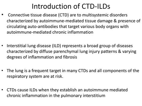 Connective Tissue Disease Associated Interstitial Lung Disease Ppt