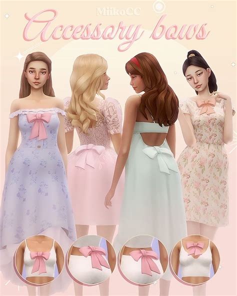 Accessory Bows Miiko In Sims Mods Clothes Sims Clothing