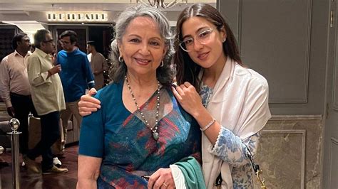 Sara Ali Khan Poses With Stunning Granny Sharmila Tagore Mere Sapno