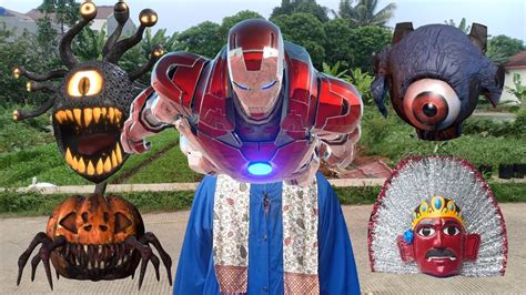 Ayo Temukan Kepala Ondel Ondel Iron Man Monster Pacman Monster Laba