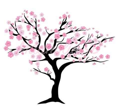 Cherry Blossom Clip Art Cherry Blossom Printable Card Sacura Blossom