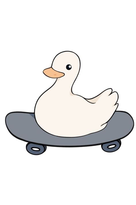 Duck On Skateboard Sticker For Sale By Cloudlilies Duck Drawing