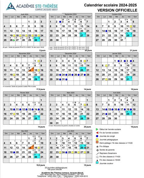 Calendrier Scolaire 2024 2025