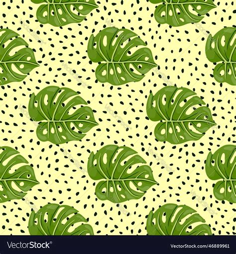 Decorative Tropical Leaf Seamless Pattern Vector Image