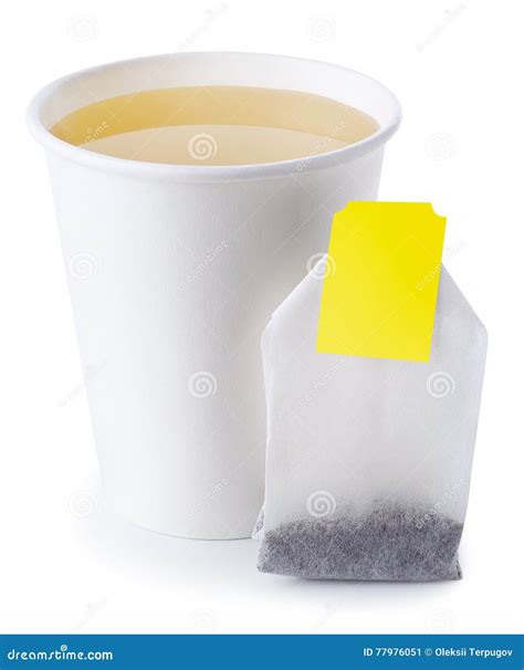 Takeaway Cup With Tea And Tea Bag Isolated On White Stock Image Image