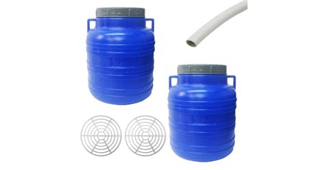 2 X Butoi 60L Din Plastic Inalt 2 Prese Muraturi 28cm Teava Pentru