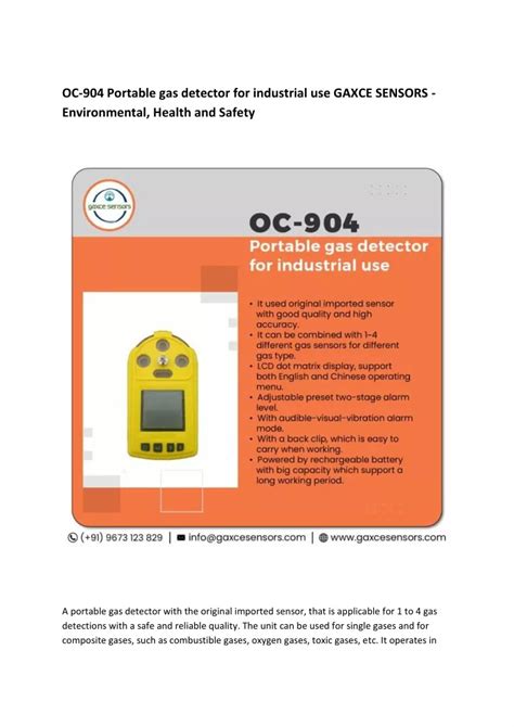 Ppt Oc Portable Gas Detector For Industrial Use Gaxce Sensors