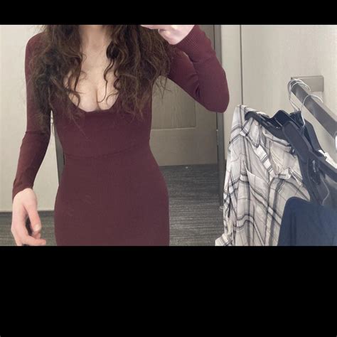 Naked Wardrobe Burgundy Body Con Dress Original Depop