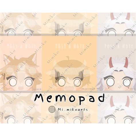 Genshin Impact Memopad Notepad Thoma Gorou Itto 75gsm 80 Sheets