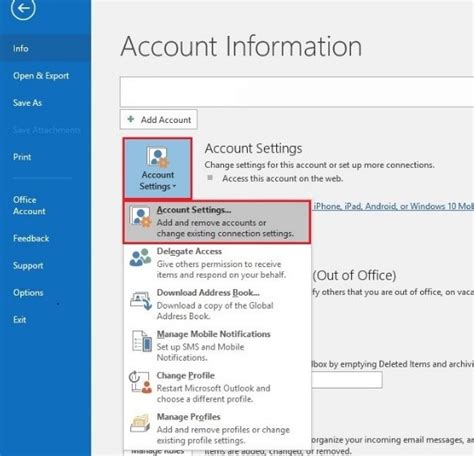 Setup An Email Account In Outlook Domains Co Za Kb