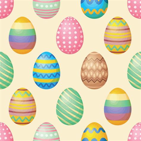 Easter Pattern Seamless Pattern With The Image Of Easter Eggs Festive