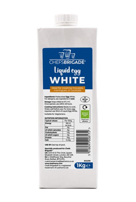 Buy Chefs Brigade® Liquid Pasteurized Egg White From Leathams Online