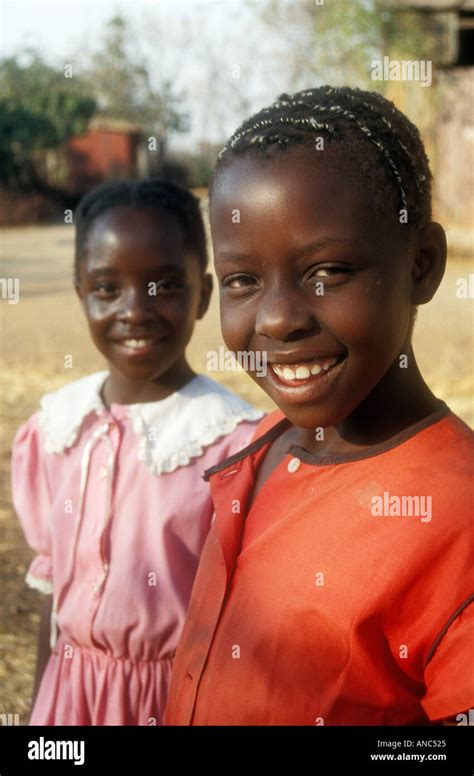 Girls Smiling Zimbabwe Africa Stock Photo Alamy