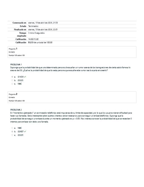 Cuestionario Tarea 3 Revisión del intento Campus virtual UEDi