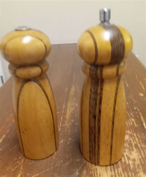 Vintage Wooden Salt And Pepper Grinder Etsy