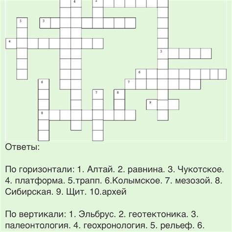 Готовый кроссворд по тебе земная поверхность и климат! 10 вопросов с ...