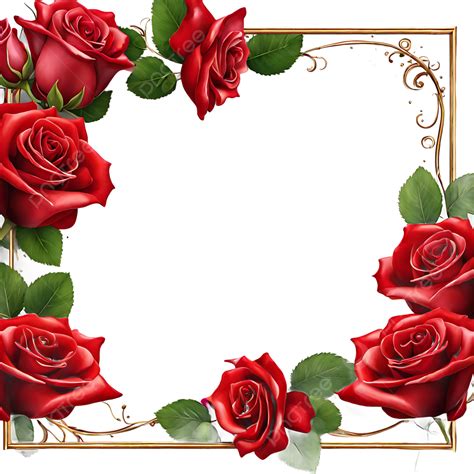 Beautiful Colorful Red Rose Flower Frame Free Femininity Elegance