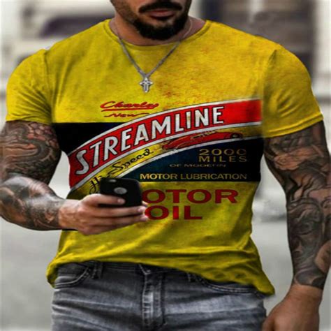 Camiseta Holgada De Manga Corta Con Cuello Redondo Para Hombre