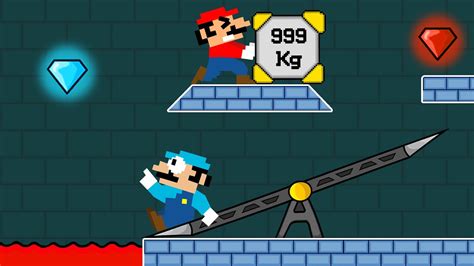 Mario Hot And Mario Cold Mining Diamond In Watergirl And Fireboy Part YouTube