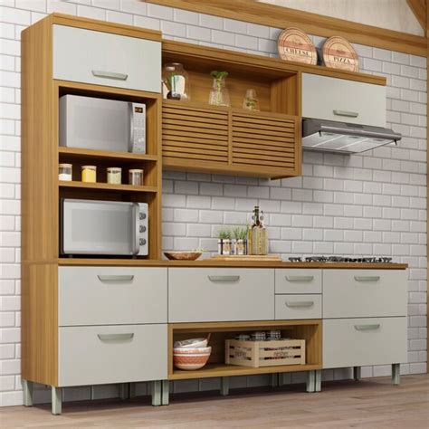 Cozinha Modulada Pe As Ripado Princesa Nesher Mdf Freij Off