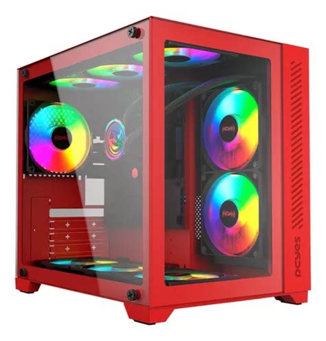 Gabinete Gamer Cubo Pcyes Forcefield Red Magma Cor Vermelho Mercadolivre