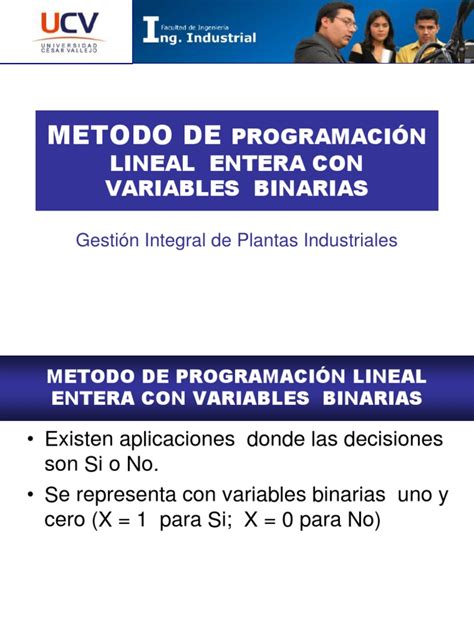 Pdf M Todo Programaci N Lineal Entera Dokumen Tips