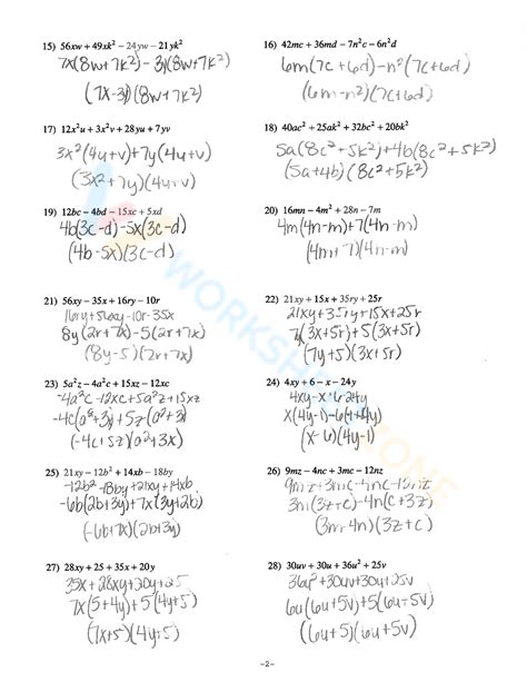 Free Printable Factoring By Grouping Worksheets For Students