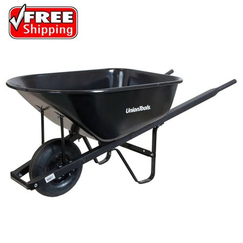 True Temper Heavy Duty 6 Cubic Foot Steel Wheelbarrow Seal Coated