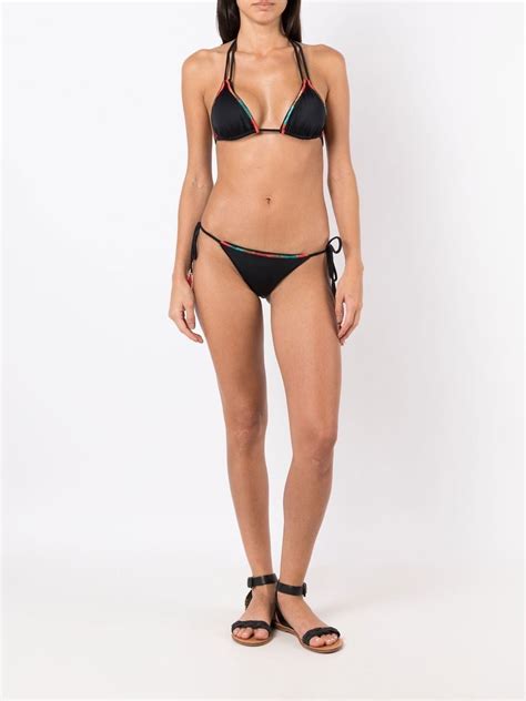 Brigitte Embroidered Halterneck Bikini Farfetch