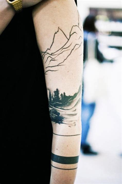 Inner Forearm Mountain Tattoo