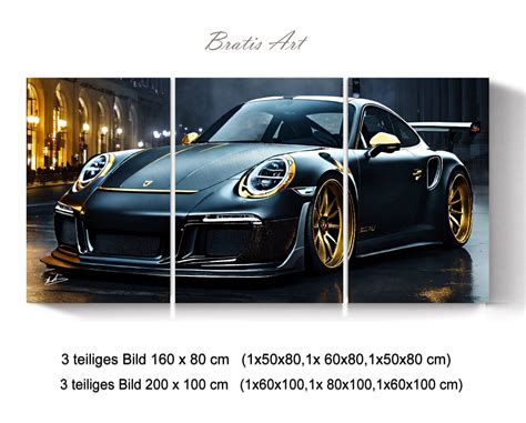 Porsche 911 Leinwand Bilder Abstrakt Wandbilder XXL Wohnzimmer Modern