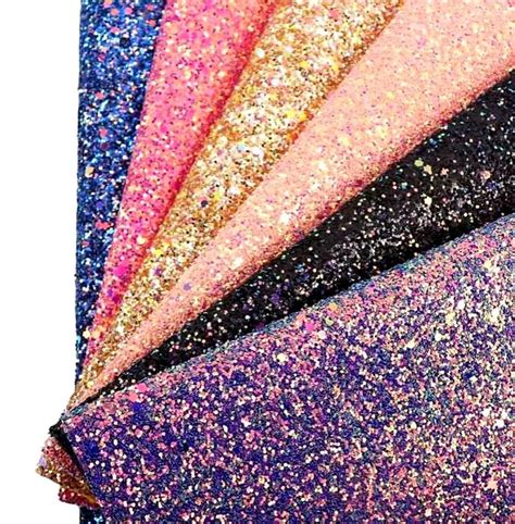 X Glitter Fabric Sheet Faux Leather Sheets Chunky Glitter Sheet