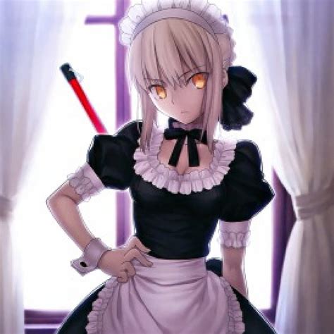 Fate Stay Maid Sable Vestir Rubio Cortina Noche De Estancia De